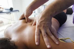 Trigger point massage to the back