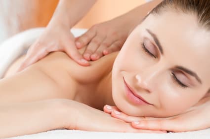 relaxing shoulder massage in a spa