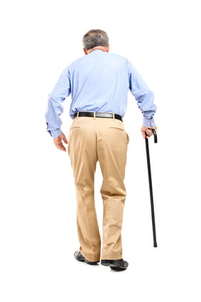 Man walking with a cane
